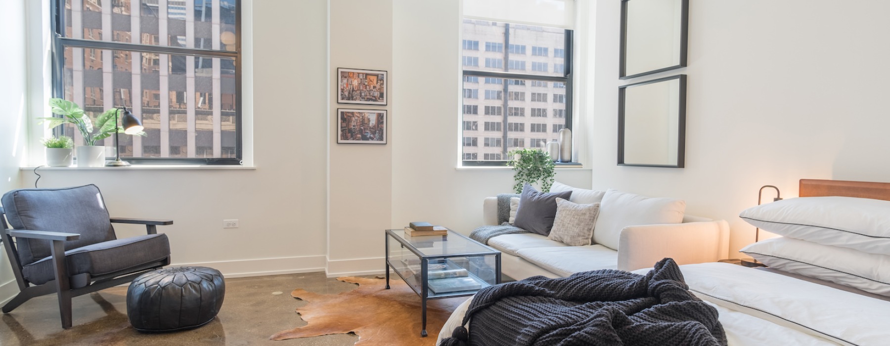 Studio Apartment at the Alfred, FLATS Apartments in the Loop, Chicago.